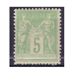 No106 - 5c SAGE VERT-JAUNE TYPE II-SANS TRACE**