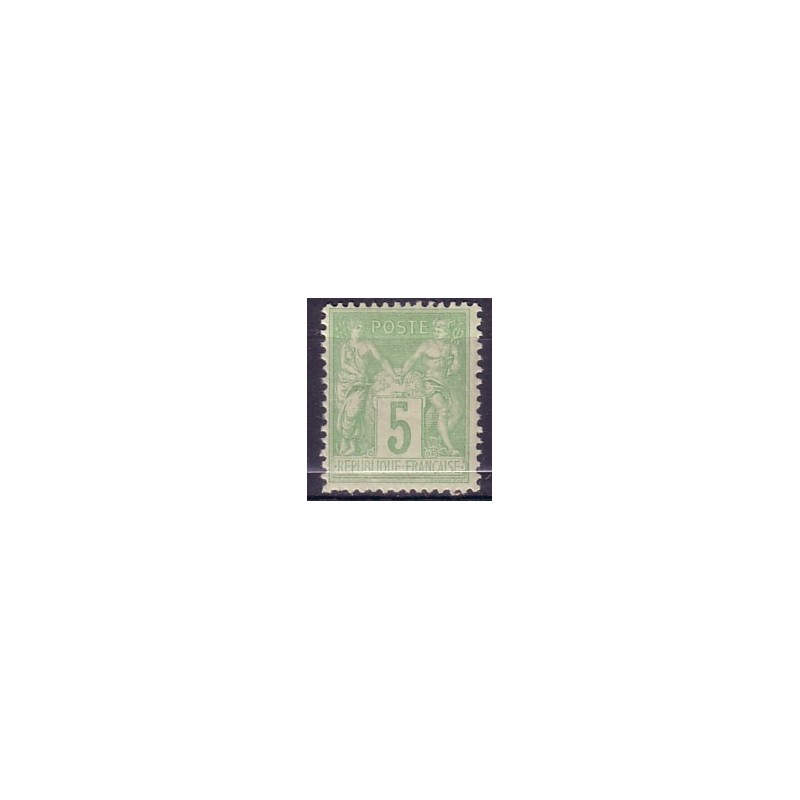 No106 - 5c SAGE VERT-JAUNE TYPE II-SANS TRACE**