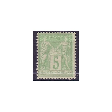 No106 - 5c SAGE VERT-JAUNE TYPE II-SANS TRACE**