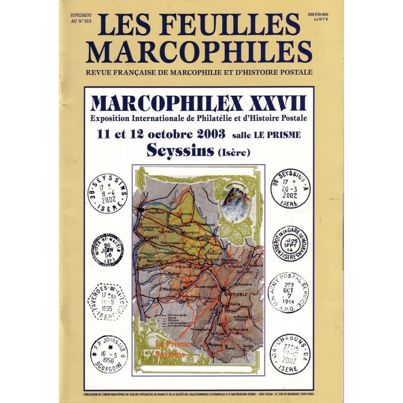 LES FEUILLES MARCOPHILES-SUPPLEMENT AU No313- 2003