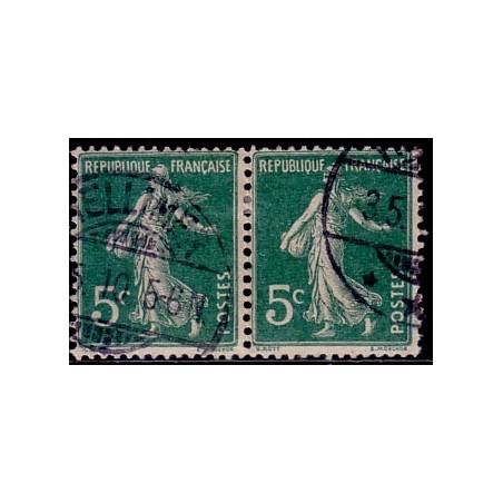 No137 - 5c SEMEUSE EN PAIRE - CACHET HELLIMER - ALSACE ANNEXE PAR L'ALLEMAGNE