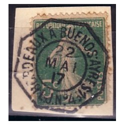 No137 - SEMEUSE - CACHET MARITIME - BORDEAUX A BUENOS-AYRES 1o LJ.No4