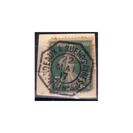 No137 - SEMEUSE - CACHET MARITIME - BORDEAUX A BUENOS-AYRES 1o LJ.No4