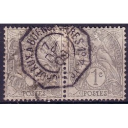 No107 - TYPE BLANC - CACHET MARITIME BORDEAUX A BUENOS 1o-AYRES LJ.No4