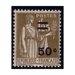 No0298 - TYPE PAIX AVEC SURCHARGE 50c/1F25-NEUF**.