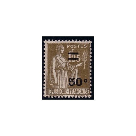 No0298 - TYPE PAIX AVEC SURCHARGE 50c/1F25-NEUF**.