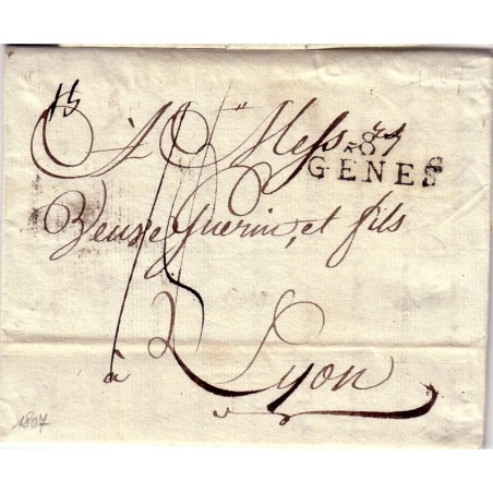 ITALIE - DEPARTEMENT CONQUIS GENES - GRIFFE 87 GENES DU14 MARS 1807.