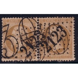 No021 x 2 - OBLITERATION CHIFFRE 30 TAXE DOUBLE TRAIT .