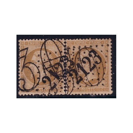 No021 x 2 - OBLITERATION CHIFFRE 30 TAXE DOUBLE TRAIT .