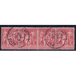 No071 - 75c SAGE N/B BANDE DE 4 OBLITERATION CAD - COTE 95€.