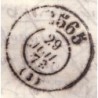 RHONE - LYON 28 JUILLET 1873 - VERSO BUREAU DE PASSE 2565.