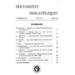 DOCUMENTS PHILATELIQUES - No125 - AVRIL 1990 - VOIR SOMMAIRE.