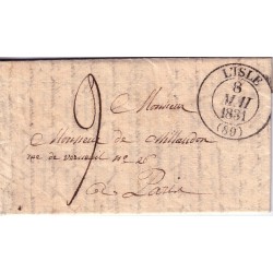 VAUCLUSE - L'ISLE - T13 DU 8 MAI 1831 + TAXE 9
