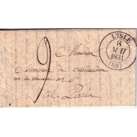VAUCLUSE - L'ISLE - T13 DU 8 MAI 1831 + TAXE 9