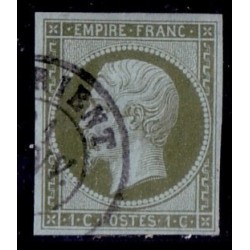 No011 - NAPOLEON III - 1c OLIVE - CACHET A DATE LORIENT -SUPERBE. .
