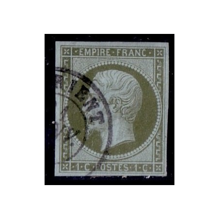 No011 - NAPOLEON III - 1c OLIVE - CACHET A DATE LORIENT -SUPERBE. .