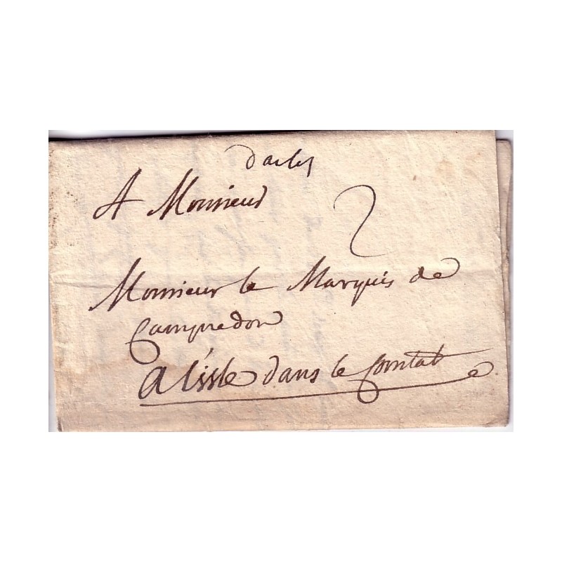 BOUCHES DU RHONES - D'ARLES MANUSCRIT DU 20 FEVRIER 1757.