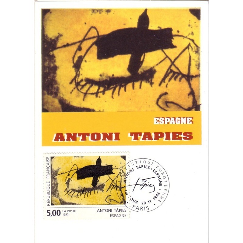 CARTE MAXIMUM - ANTONI TAPIES - PARIS 1992.