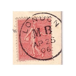 PAQUEBOT-LONDON MB 25-4-1906/10c SEMEUSE