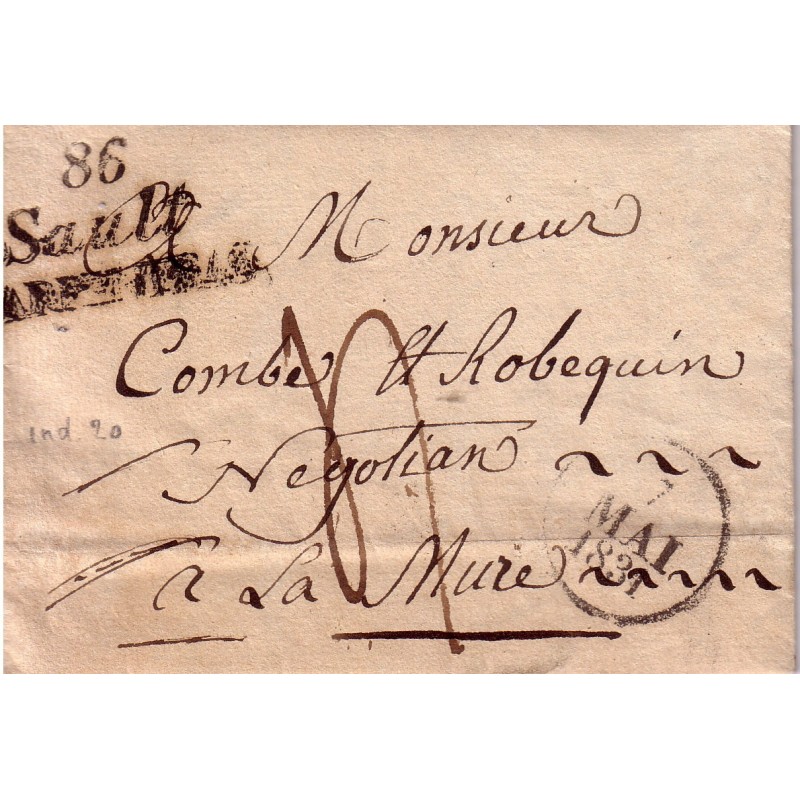 VAUCLUSE - 86 SAULT CARPENTRAS - CURSIVE DOUBLE DU 7-5-1831.