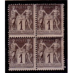 No083 - SAGE 1c BLOC DE 4 - SANS TRACE CHARNIERE - COTE 50€.