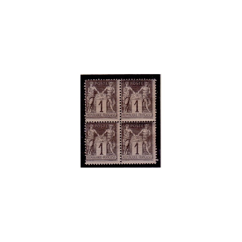 No083 - SAGE 1c BLOC DE 4 - SANS TRACE CHARNIERE - COTE 50€.