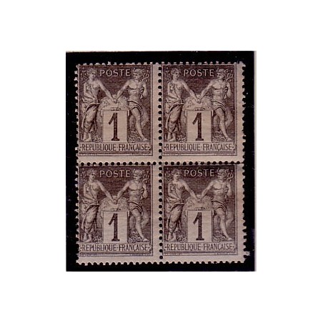 No083 - SAGE 1c BLOC DE 4 - SANS TRACE CHARNIERE - COTE 50€.