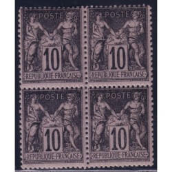 No103 - 10c TYPE SAGE - BLOC DE 4 NEUF AVEC TRACE DE CHARNIERE - COTE 190€.