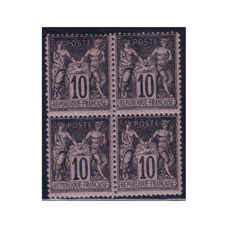 No103 - 10c TYPE SAGE - BLOC DE 4 NEUF AVEC TRACE DE CHARNIERE - COTE 190€.