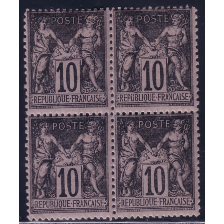 No103 - 10c TYPE SAGE - BLOC DE 4 NEUF AVEC TRACE DE CHARNIERE - COTE 190€.