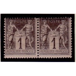 No083 - 1c SAGE EN PAIRE - NEUF SANS TRACE.