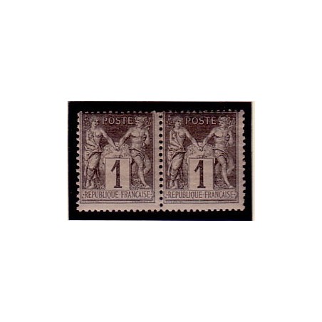 No083 - 1c SAGE EN PAIRE - NEUF SANS TRACE.