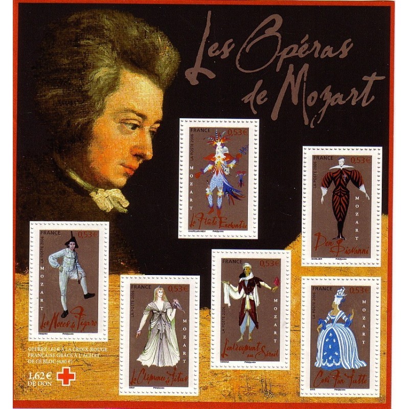 BLOC FEUILLET No0098 - LES OPERAS DE MOZART.