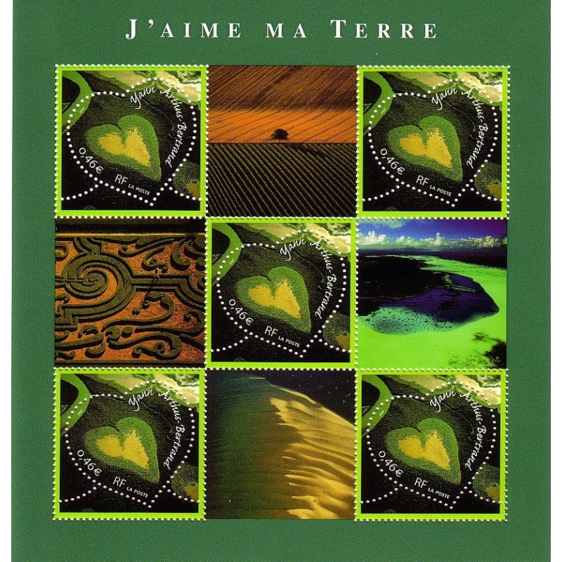 BLOC FEUILLET No0043 - SAINT VALENTIN - J'AIME MA TERRE.