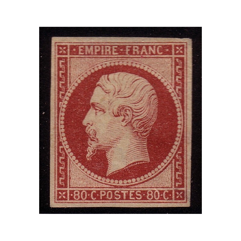 No017A - 80c EMPIRE CARMIN FONCE - NEUF SANS GOMME INFIME CLAIR - SIGNE CALVES.