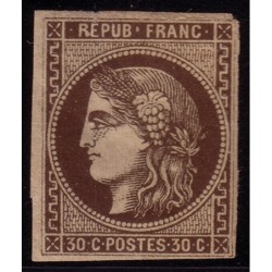No047 - 30c BRUN EMISSION DE BORDEAUX - NEUF SANS GOMME - SIGNE CALVES.