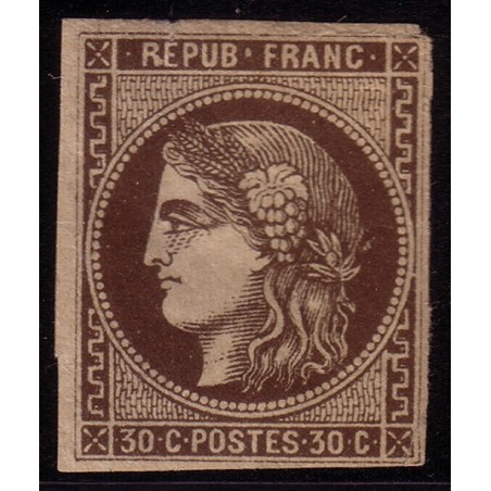No047 - 30c BRUN EMISSION DE BORDEAUX - NEUF SANS GOMME - SIGNE CALVES.