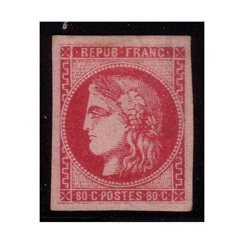 No049 - 80c ROSE EMISSION DE BORDEAUX - NEUF SANS GOMME -SIGNE CALVES.