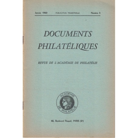 DOCUMENTS PHILATELIQUES - No003 - JANVIER 1960.