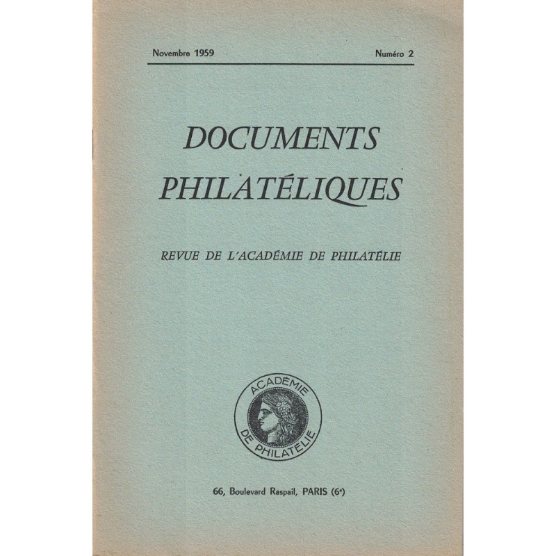 DOCUMENTS PHILATELIQUES - No002 - NOVEMBRE 1959.