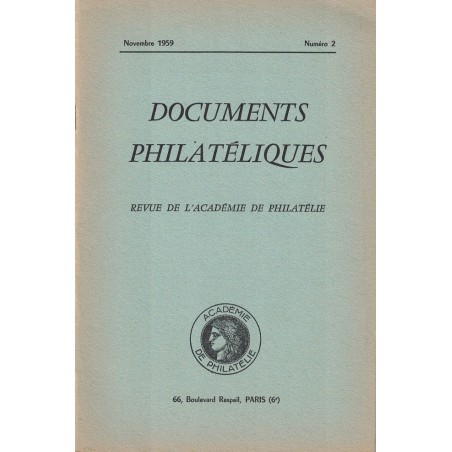 DOCUMENTS PHILATELIQUES - No002 - NOVEMBRE 1959.