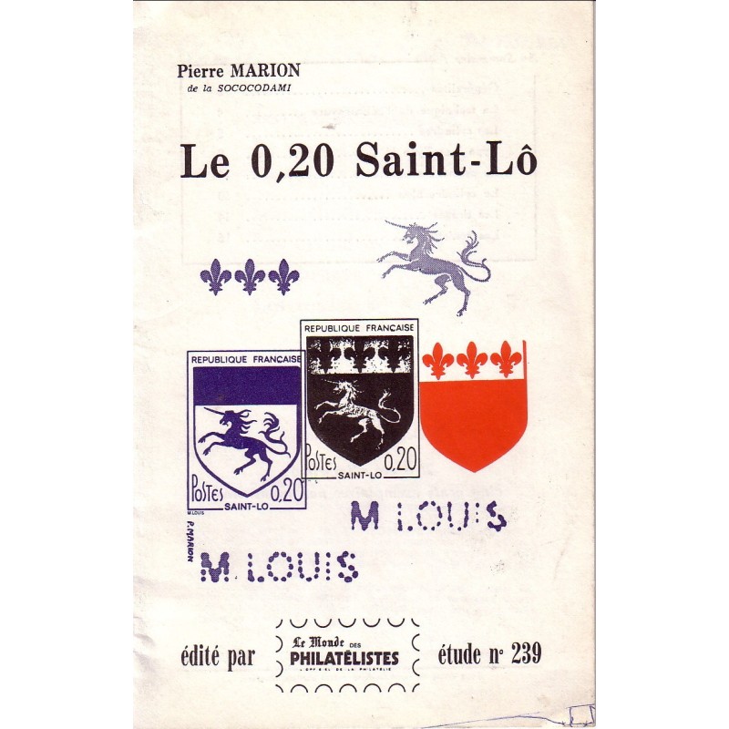 LE 0.20 SAINT-LÔ - ETUDE No239 - LE MONDE DES PHILATELISTES.