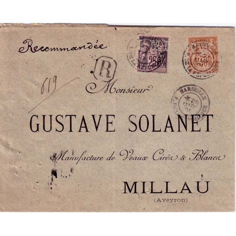 SAGE-No80 ET 90-PERFORATION MM DES MESSAGERIES MARITIMES