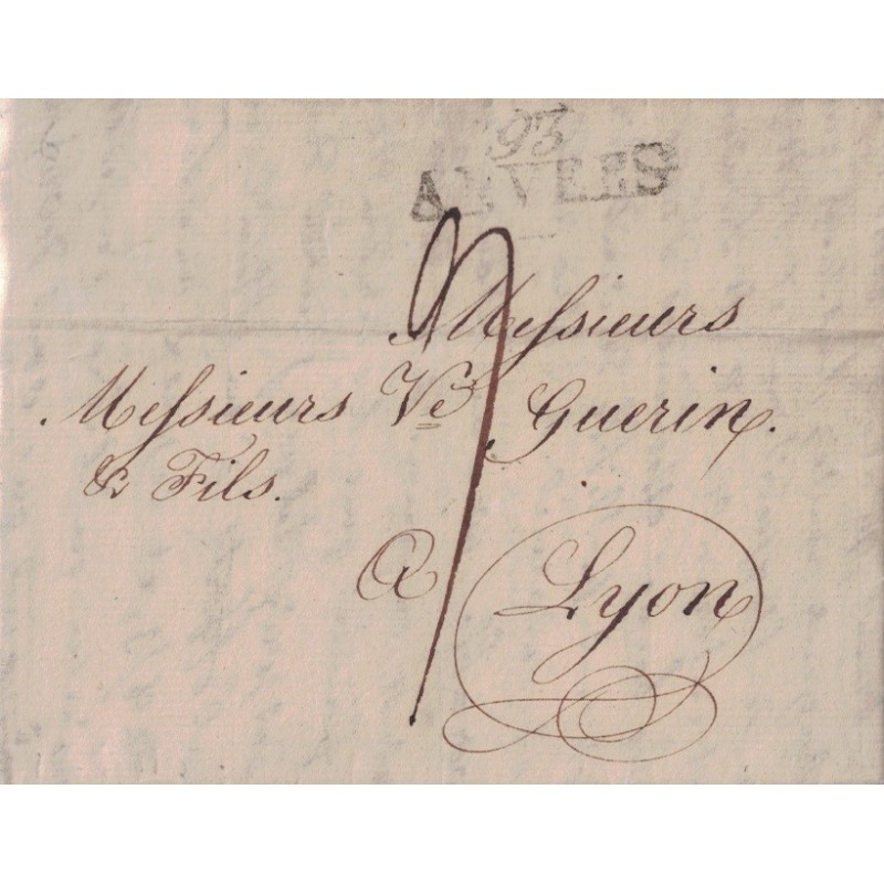 BELGIQUE - DEPARTEMENT CONQUIS - 93 ANVERS - EN NOIR - 16-6-1813.