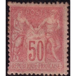No098 - SAGE - 50c ROSE -GOMME PARTIELLE AVEC TRACE DE CHARNIERE - COTE 275..