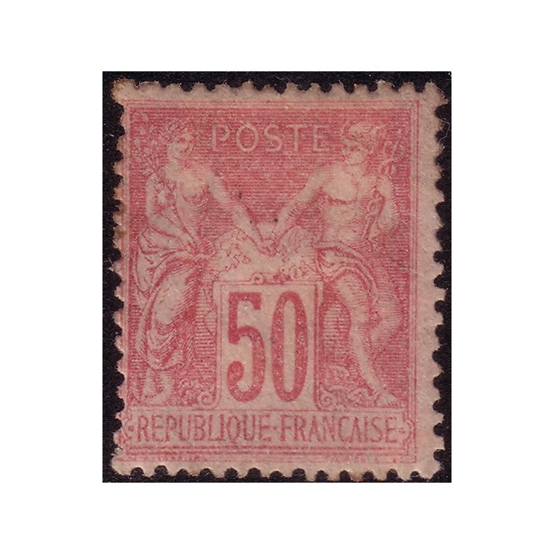 No098 - SAGE - 50c ROSE -GOMME PARTIELLE AVEC TRACE DE CHARNIERE - COTE 275..