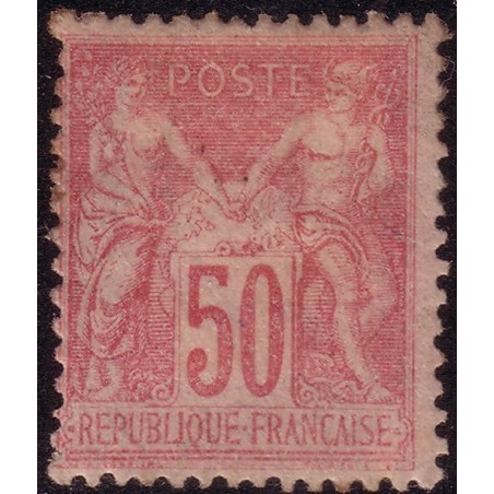 No098 - SAGE - 50c ROSE -GOMME PARTIELLE AVEC TRACE DE CHARNIERE - COTE 275..
