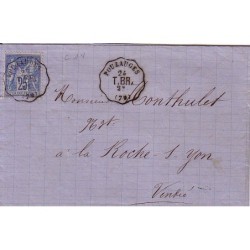 VENDEE - POUZAUGES - CONVOYEUR STATION T.BR DU 24 FEBRIER 1878.
