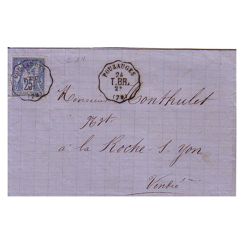 VENDEE - POUZAUGES - CONVOYEUR STATION T.BR DU 24 FEBRIER 1878.