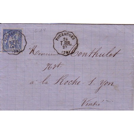 VENDEE - POUZAUGES - CONVOYEUR STATION T.BR DU 24 FEBRIER 1878.